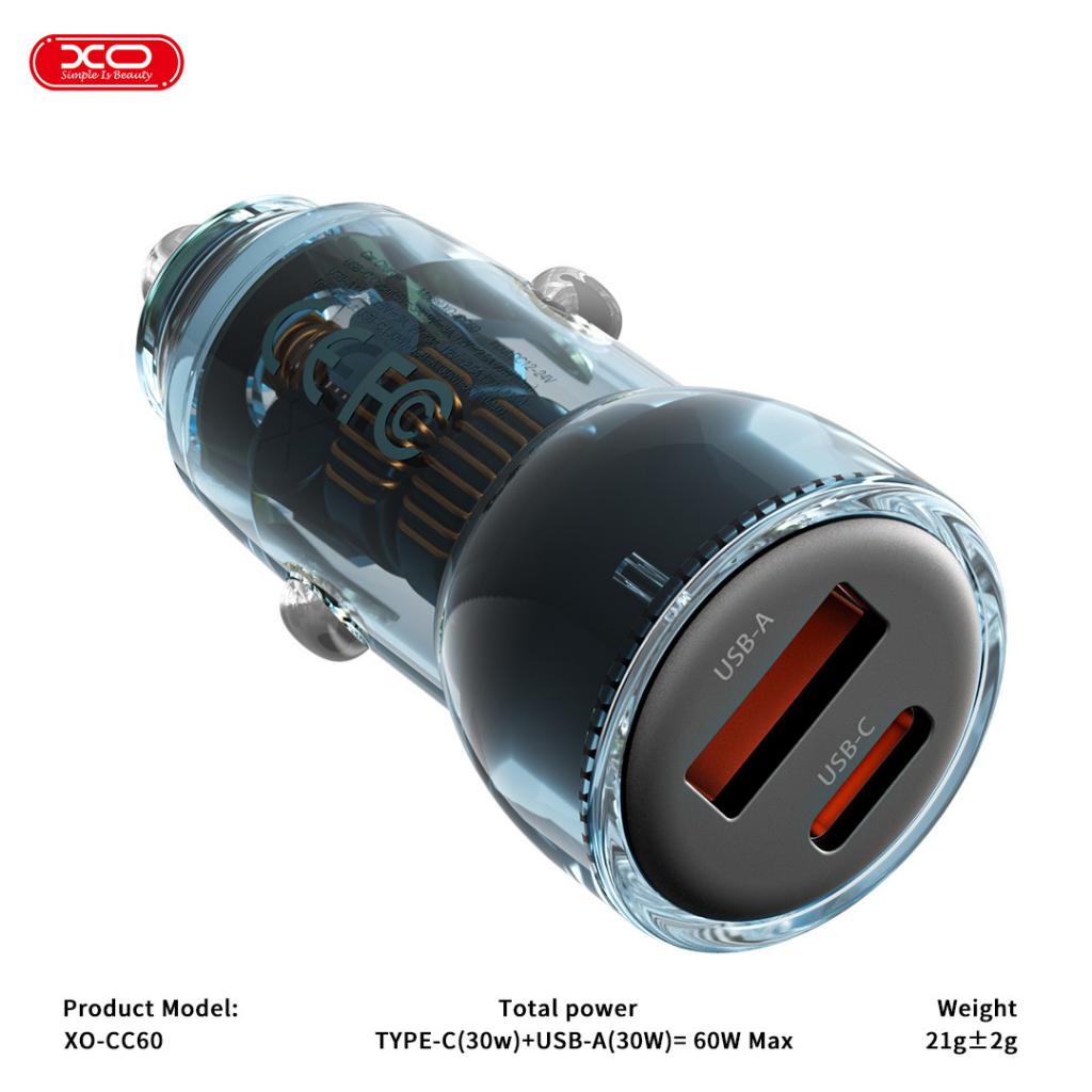 CARGADOR PARA AUTO DUAL USB XO-CC60 AZUL - 10161
